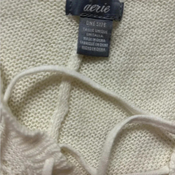 Aerie Women's Cream Ivory Poncho Sweater  One Size Classic Neutral Timeless - Picture 7 of 7